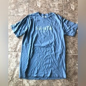 Positivitees gone fishin blue t shirt